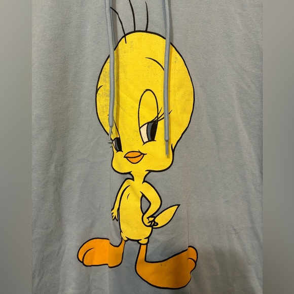 LOONEY TUNES Tweety Bird Vintage Cotton Blend Retro Vibes Hoodie - Picture 2 of 5